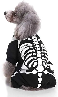 Wizland Pet Jumpsuit Halloween Skeleton Dog Costumes Clothes Apparel for Puppy Dog Cat Puppies. (Large)